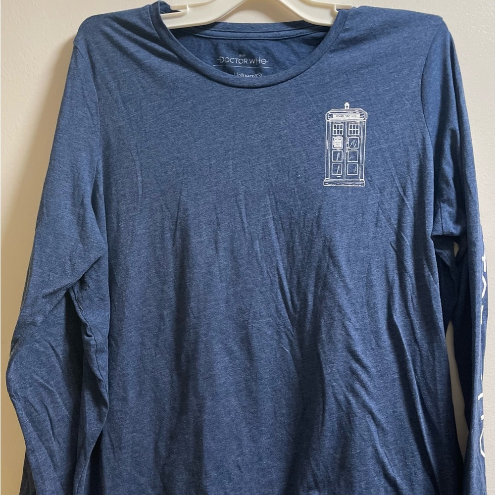 Dr. Who long sleeve blue women’s shirt